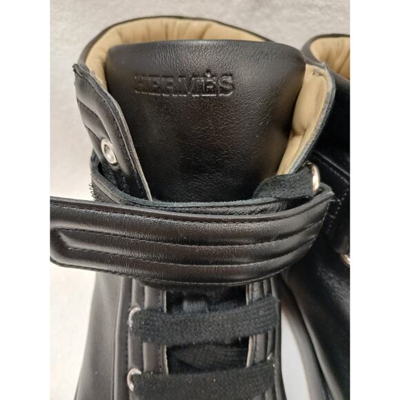 Hermes Mens High Top Sneakers Black Leather EU 41‎ Modern Detail w BOX AUTHENTIC main image 8